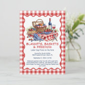 Arbeitstag Picnic Einladung - Patriotic Outdoor (Stehend Vorderseite)