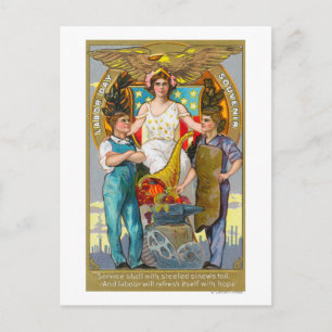 Arbeitstag Souvenir-Labors mit Lady Justice Postkarte
