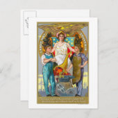 Arbeitstag Souvenir-Labors mit Lady Justice Postkarte (Vorne/Hinten)