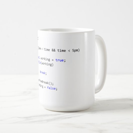 Arbeitstag unbegrenzt während Schleife Kaffeetasse (VorderseiteRechts)