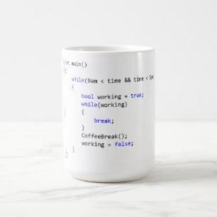 Arbeitstag unbegrenzt während Schleife Kaffeetasse