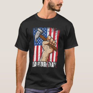 Arbeitstag US-Flagge Hammer für Frauen US-Flaggenl T-Shirt