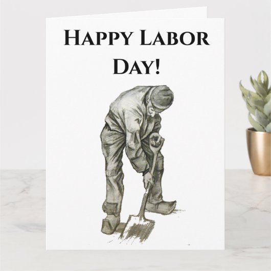 Arbeitstag Van Gogh Zeichnend Arbeitsmann Karte (Kleine Pflanze)