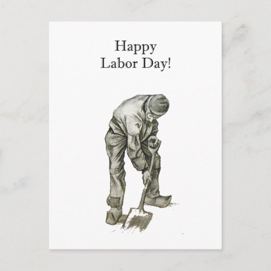 Arbeitstag Van Gogh Zeichnend Arbeitsmann Postkarte (Vorderseite)