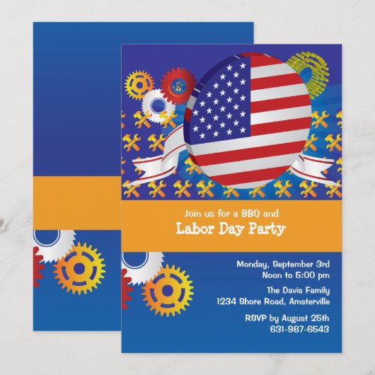 ArbeitstagesParty Einladung (Vorne/Hinten)