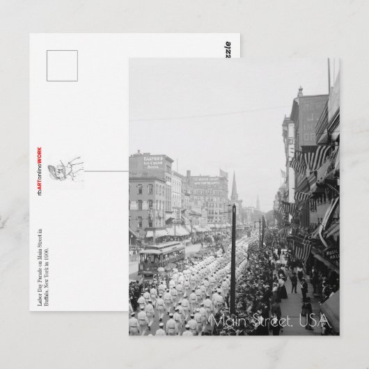 Arbeitstagsparade Postkarte (Vorne/Hinten)