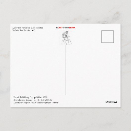 Arbeitstagsparade Postkarte (Rückseite)