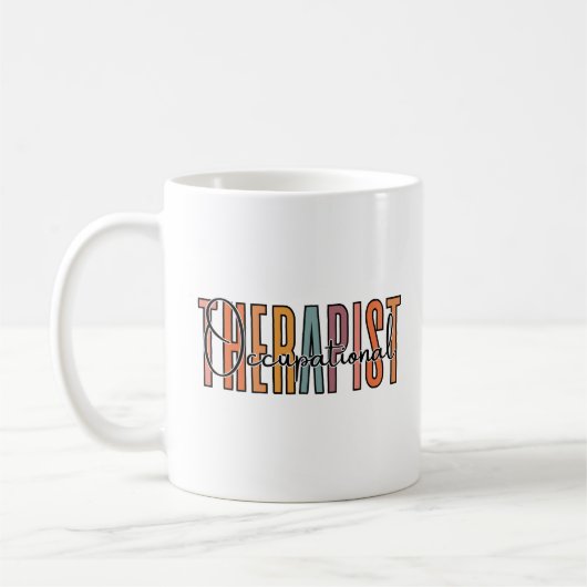 Arbeitstherapeut: Farbiger Text Kaffeetasse (Links)