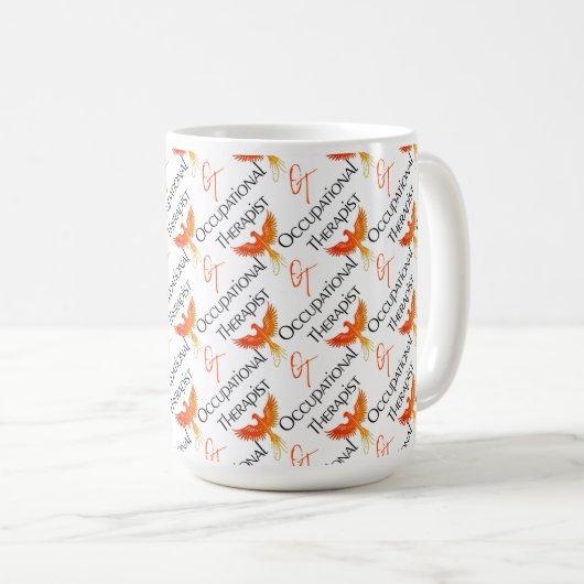 Arbeitstherapeut mit Phoenix-Design Kaffeetasse (VorderseiteRechts)