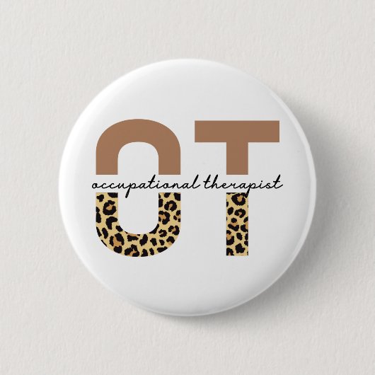 Arbeitstherapeut OT cheetah-Geschenke Button (Vorderseite)