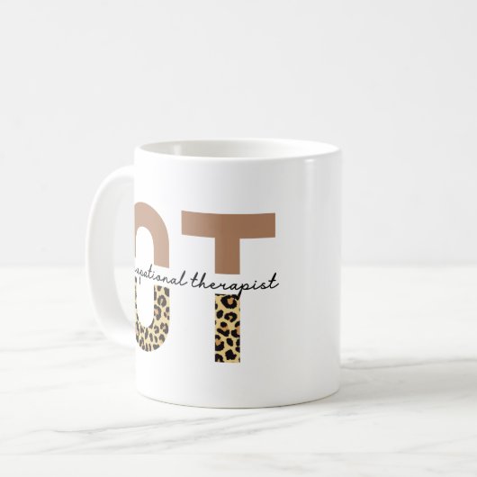 Arbeitstherapeut OT cheetah-Geschenke Kaffeetasse (Vorderseite Links)