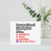Arbeitstherapeut Quiz...Joke Postkarte (Stehend Vorderseite)