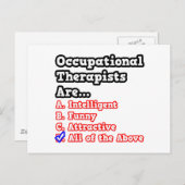 Arbeitstherapeut Quiz...Joke Postkarte (Vorne/Hinten)