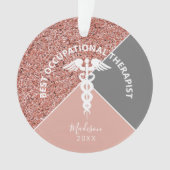 Arbeitstherapeut Rosa Glitzer Personalisiert Ornament (Vorderseite)