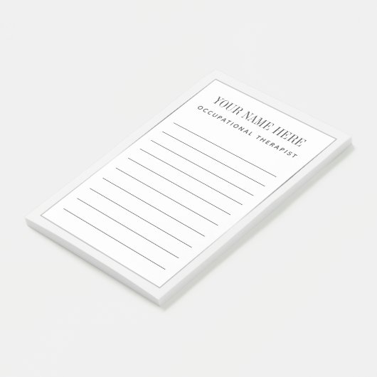 Arbeitstherapeut Silver Border Post-it Klebezettel (angewinkelt)