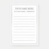 Arbeitstherapeut Silver Border Post-it Klebezettel (Vorderseite)