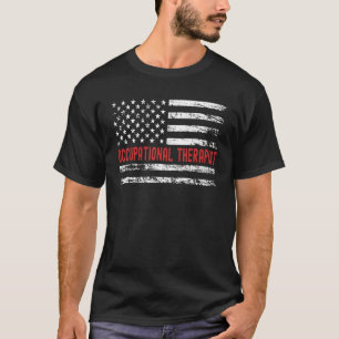 Arbeitstherapeut USA Flag Profession Retro J T-Shirt
