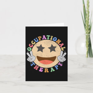 Arbeitstherapie Hippie Smile Face Blume Karte