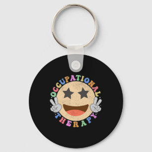 Arbeitstherapie Hippie Smile Face Blume Schlüsselanhänger