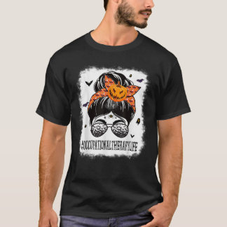 Arbeitstherapie Messy Bun Spooky Pumpkin Hall T-Shirt