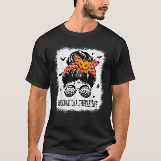 Arbeitstherapie Messy Bun Spooky Pumpkin Hall T-Shirt (Vorderseite)