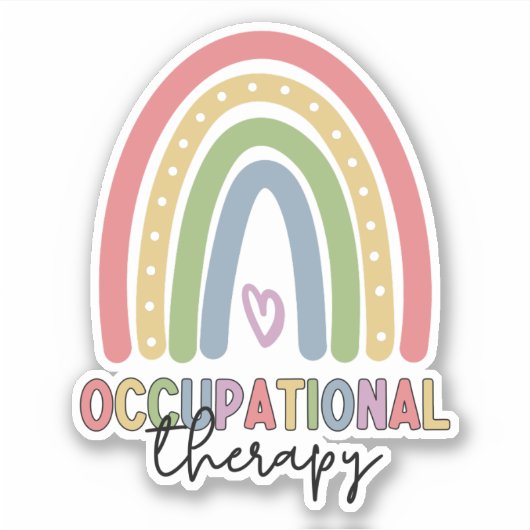 Arbeitstherapie OT Therapeut Niedlicher Regenbogen Aufkleber (Vorderseite)