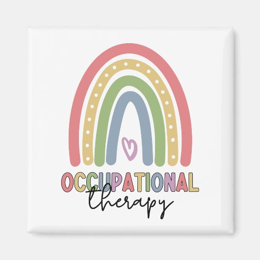 Arbeitstherapie OT Therapeut Regenbogen Magnet (Vorne)