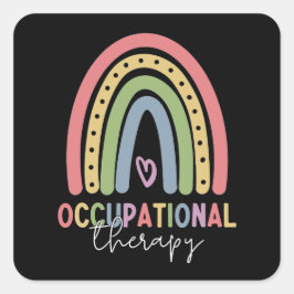 Arbeitstherapie OT Therapeut Regenbogen Quadratischer Aufkleber