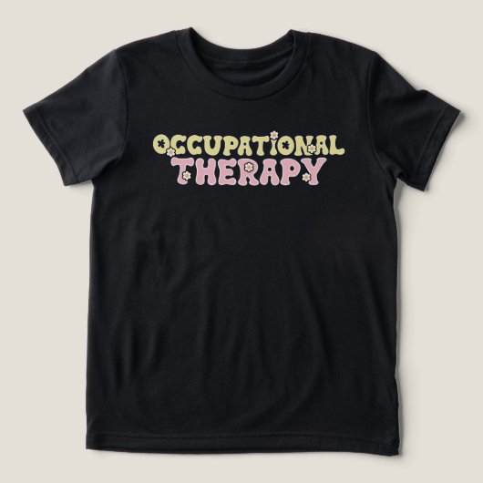 Arbeitstherapie Retro Floral Tri-Blend Shirt (Design Vorderseite)