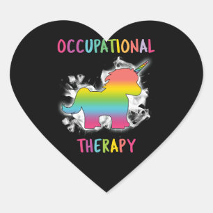 Arbeitstherapie Unicorn OT Therapeut Herz-Aufkleber