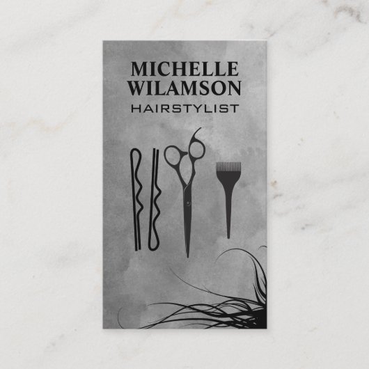 Arbeitstools für Haarstühle | Fliegenhair Visitenkarte (Vorderseite)