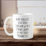 Arbeitsvorausschätzung Fun Coworker work bestie Gi Kaffeetasse<br><div class="desc">Eine Arbeit mit einem Gefühl von Spaß got? Diese Tasse nagelt es! Die "Work Forecast"-Atmosphäre: Sarkasmus,  Kaffee und ein Hauch von gefälschten Prominenten. Ideal für das Büro oder für den weißen Elefanten Geschenktausch bei Office Holiday Partys!</div>
