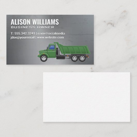 Arbeitswagen | Baugewerbe Visitenkarte (Vorne/Hinten)