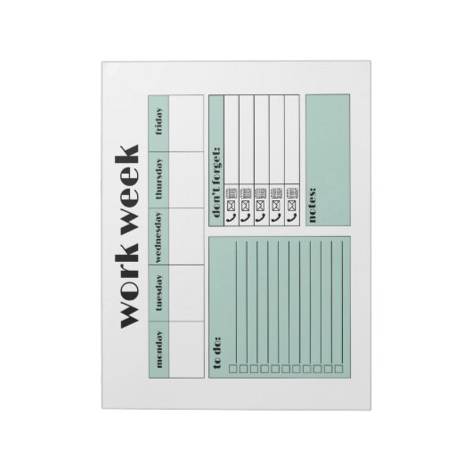 Arbeitswochenplaner - blau notizblock (Rotiert)