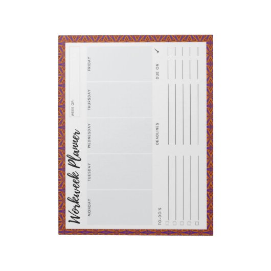 Arbeitswochenplaner Notizblock (Rotiert)