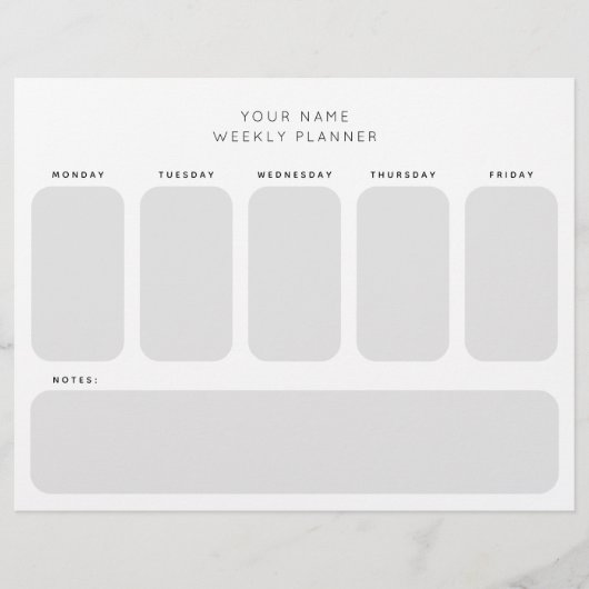 Arbeitswochenplaner Organisation Briefbogen (Vorderseite)