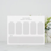 Arbeitswochenplaner Organisation Briefbogen (Stehend Vorderseite)