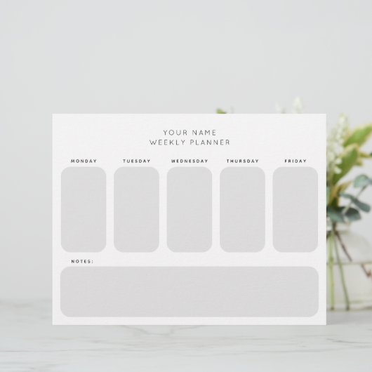 Arbeitswochenplaner Organisation Briefbogen (Stehend Vorderseite)