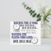 Arbeitszeit beobachten postkarte (Stehend Vorderseite)