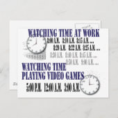 Arbeitszeit beobachten postkarte (Vorne/Hinten)