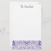 Arbella Lila Wasserfarbmuster für Notepad Briefpapier (Vorne/Hinten)