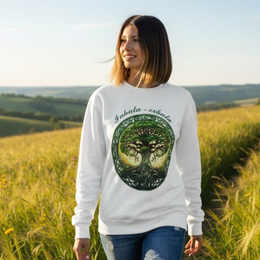 Árbol de la Vida Celta, Inhala - Exhala Sweatshirt