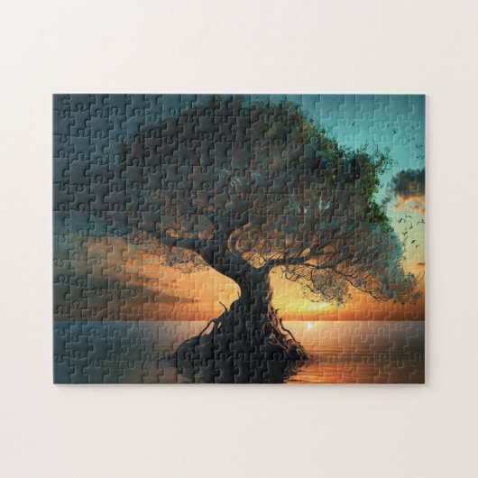 Árbol de la Vida junto al Mar - Puzzle Sereno  (Horizontal)