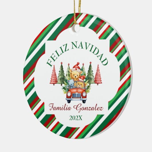 Árbol español de navidad y bosques keramik ornament (Links)