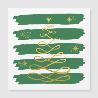Árbol navideño dorado magnetkarte