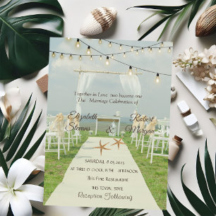 Arbor Beach Hochzeit Seesterne Lichterkette Einladung