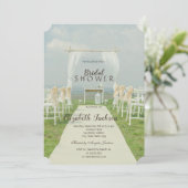 Arbor Beach Wedding Brautparty Einladung (Stehend Vorderseite)