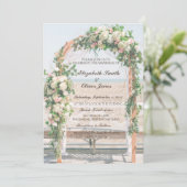 Arbor Beach Wedding Einladung (Stehend Vorderseite)