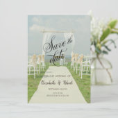 Arbor Beach Wedding Save the Date (Stehend Vorderseite)