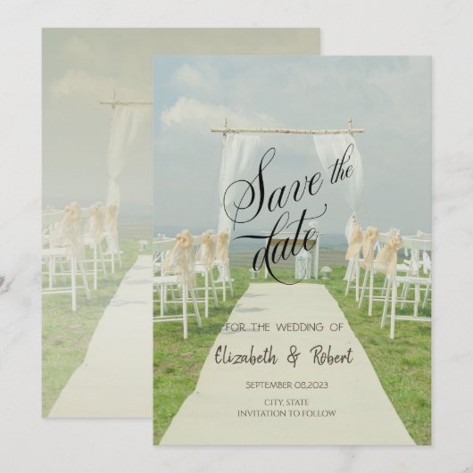 Arbor Beach Wedding Save the Date (Vorne/Hinten)